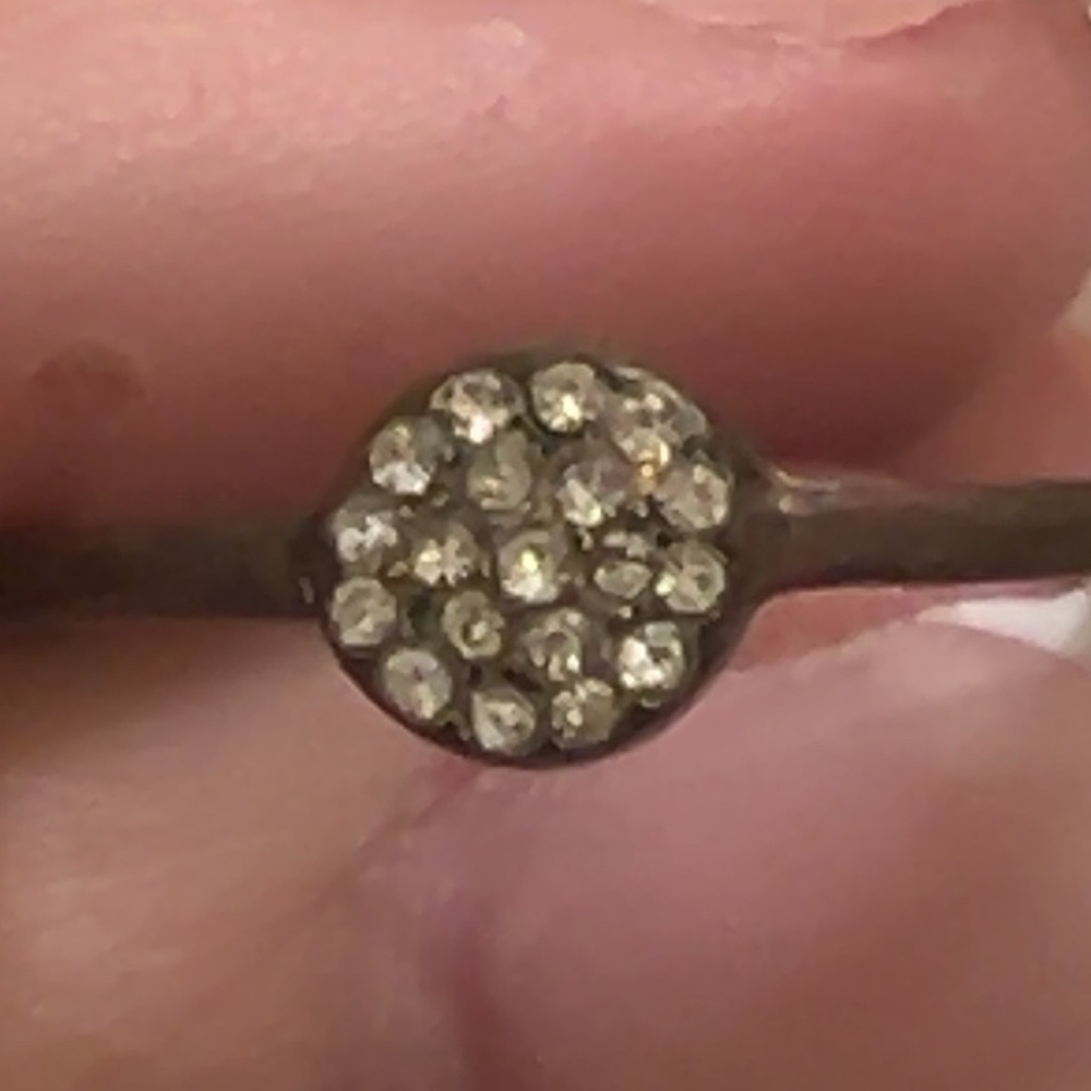 Fake Gold Ring with Faux Diamond Accents